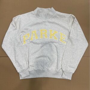 PARKE Gray Sweatshirt with Yellow Accents